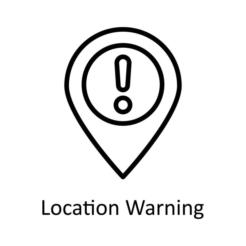 Ort Warnung Vektor Gliederung Symbol Design Illustration. Ort und Karte Symbol auf Weiß Hintergrund eps 10 Datei