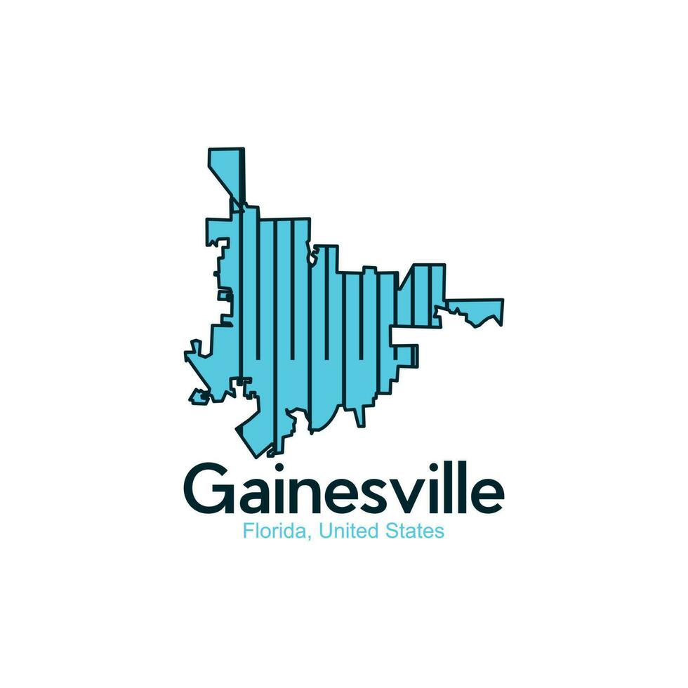Karta av gainesville florida förenad stater stad modern logotyp vektor