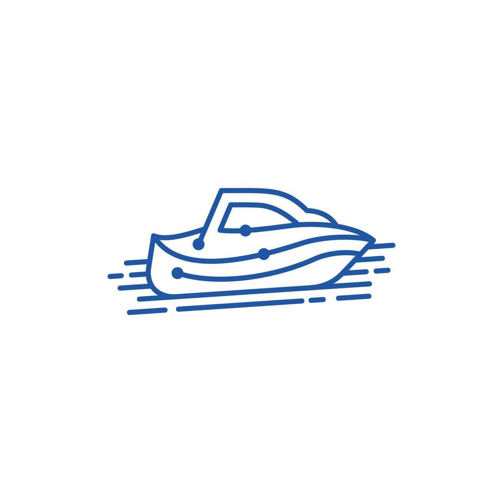 Geschwindigkeit Boot Technik Linie modern einfach Logo vektor