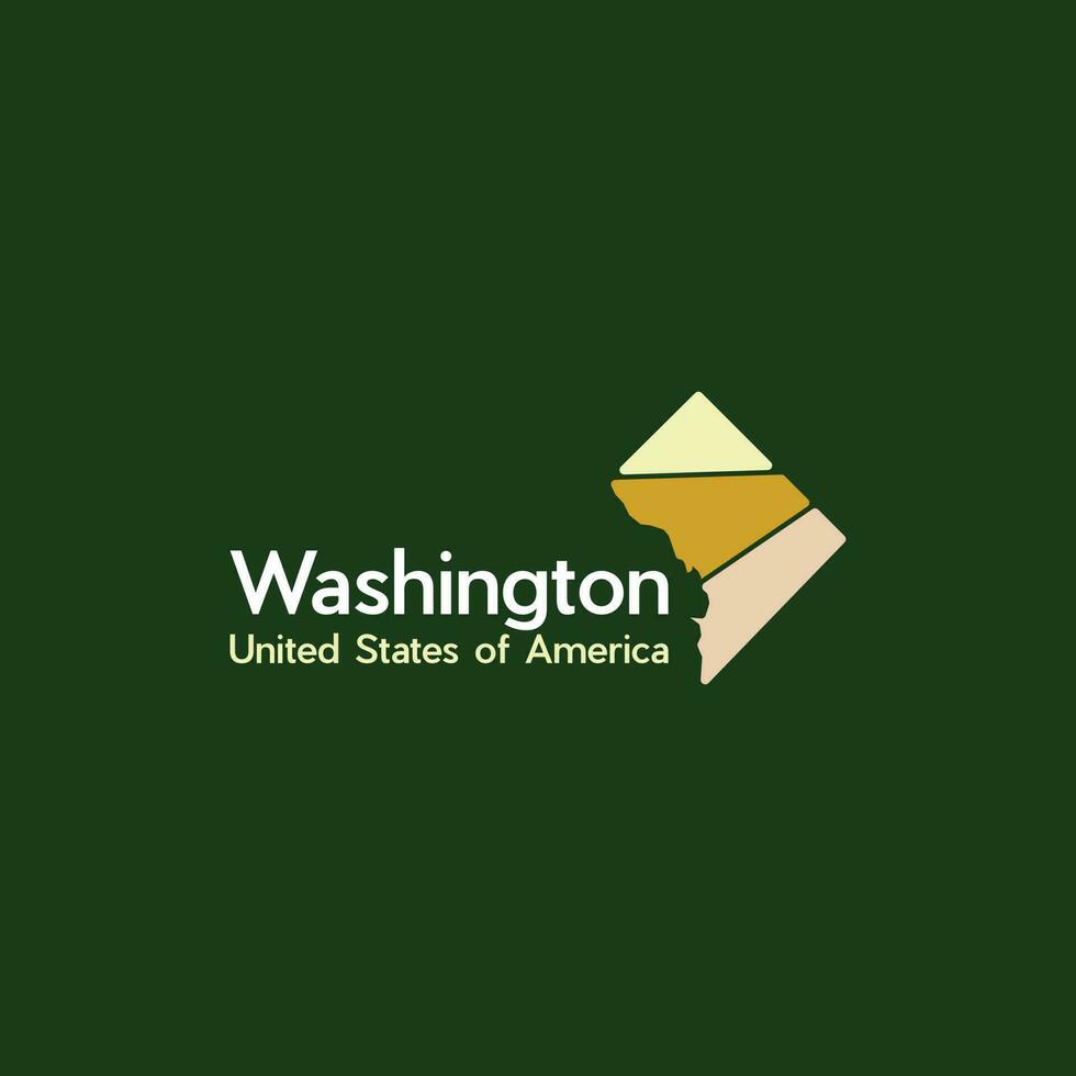 Karta av Washington stad modern enkel logotyp vektor