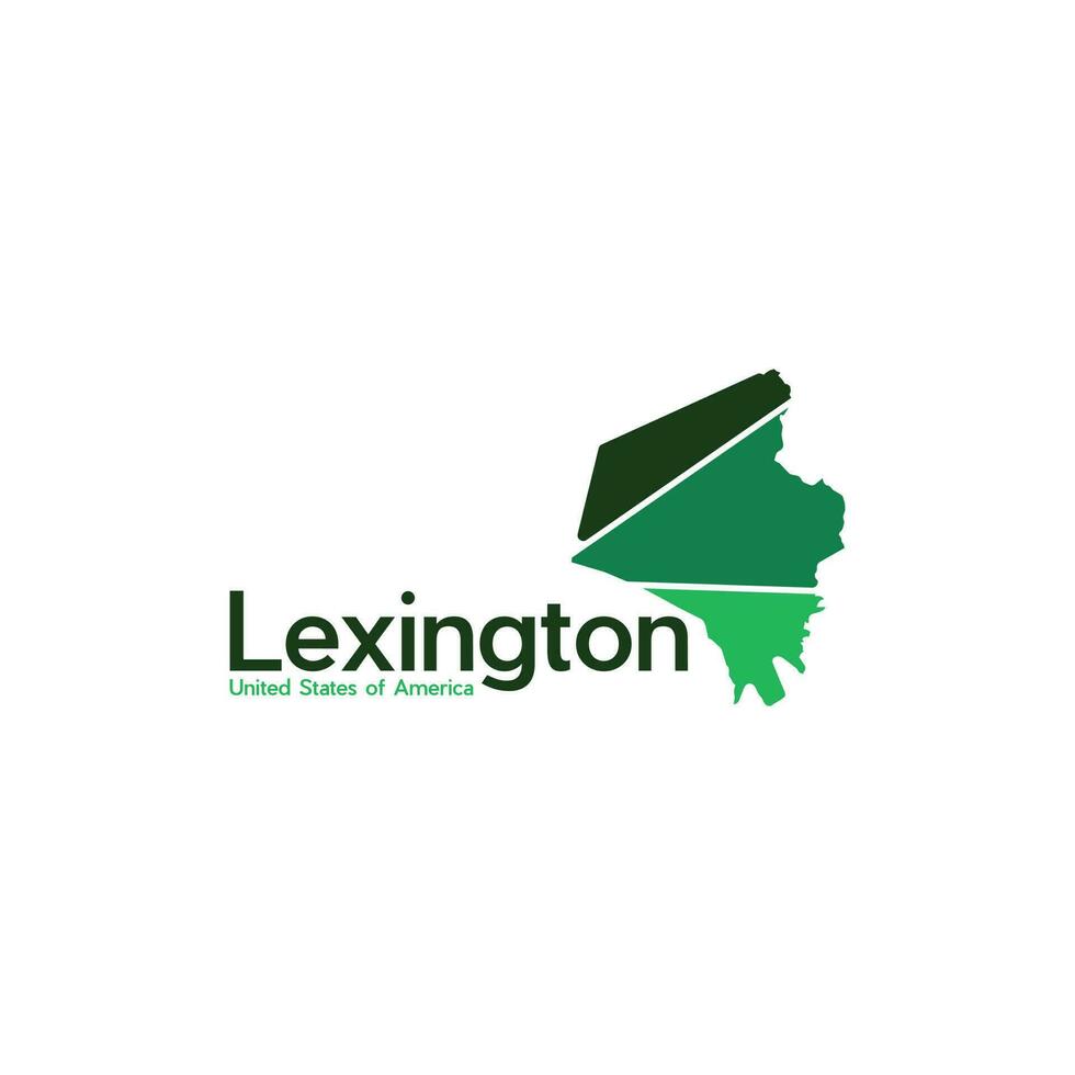 lexington stad Karta geometrisk kreativ logotyp vektor