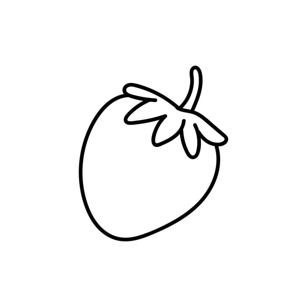 ljuv jordgubb frukt linje enkel logotyp vektor