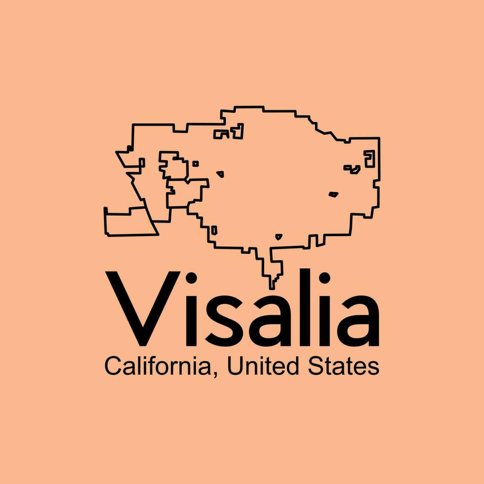 Karte von Visalia Kalifornien Stadt Illustration kreativ Design vektor