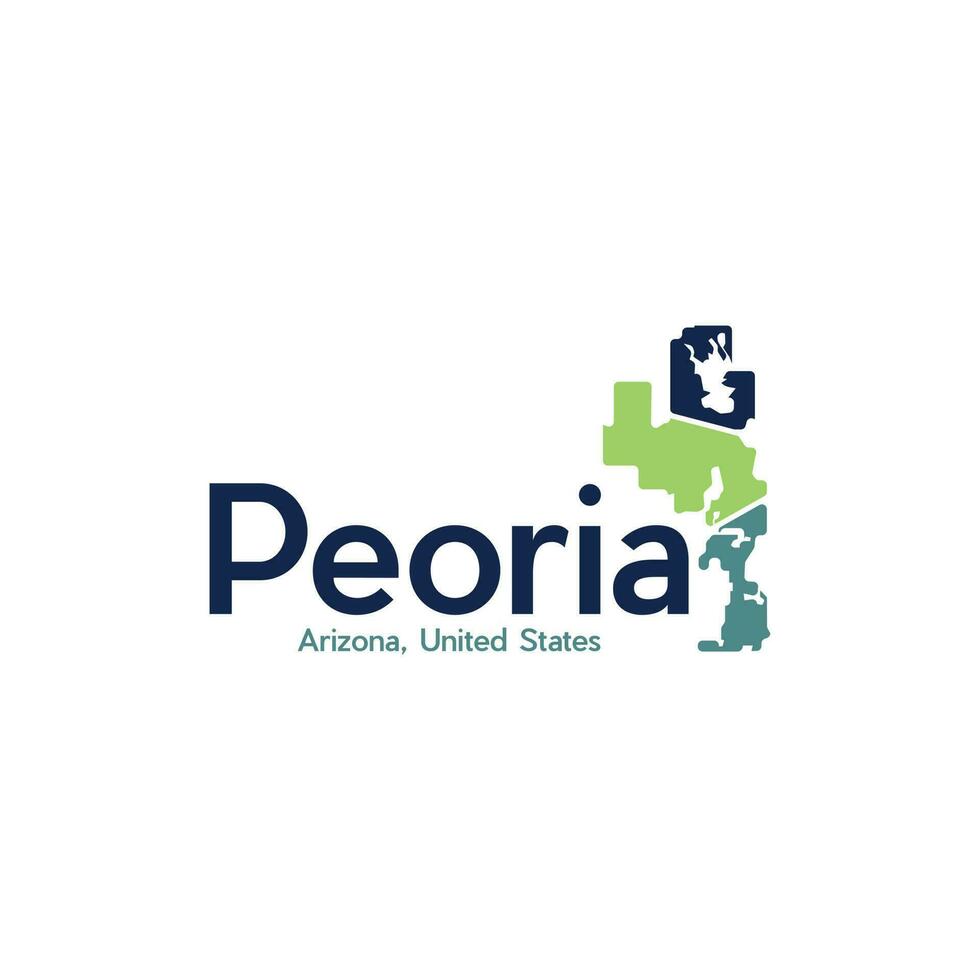 peoria Karte geometrisch kreativ Logo Design vektor