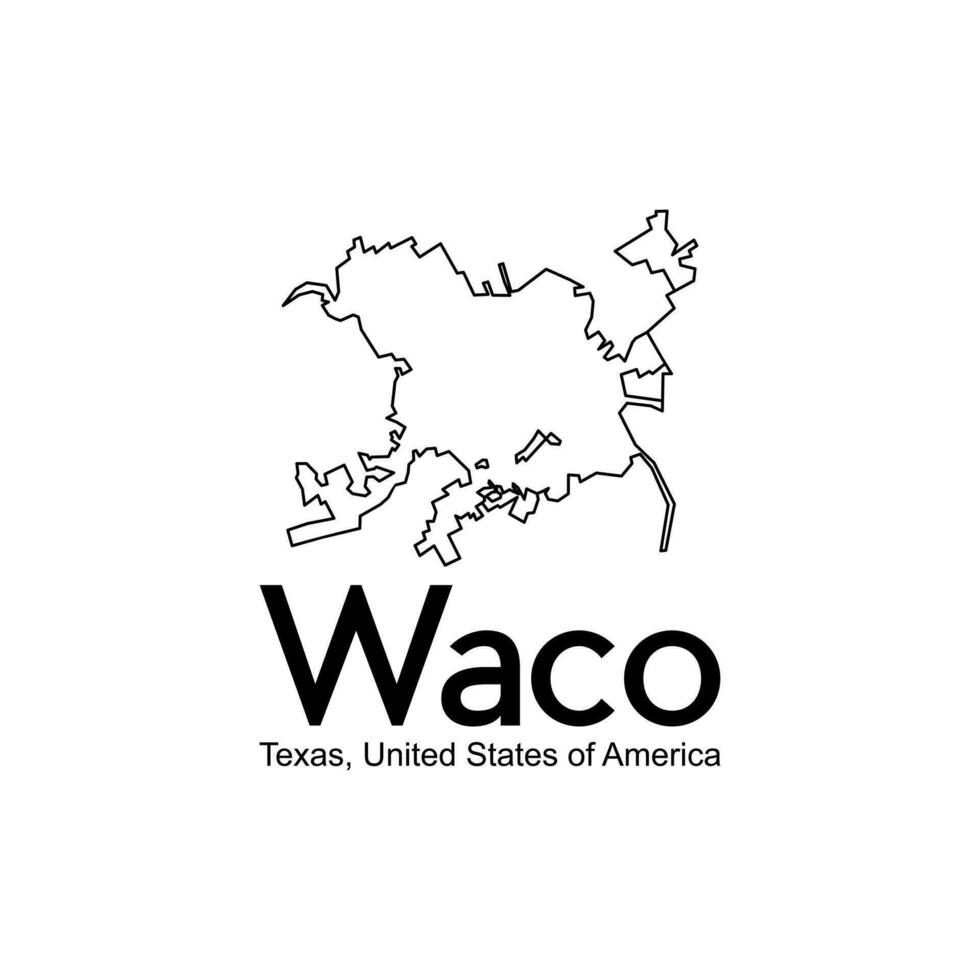 Karte von Waco Texas Stadt vereinigt Zustände kreativ Logo vektor