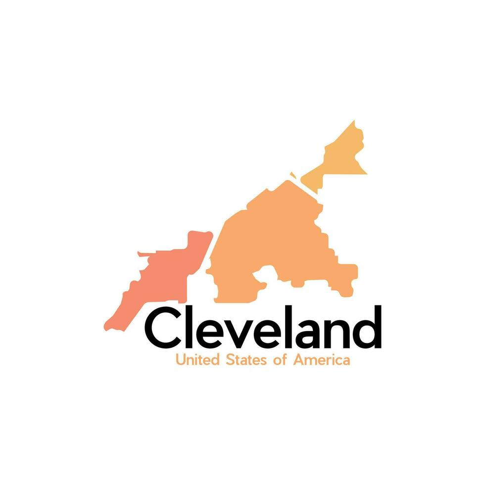 cleveland stad Karta modern kreativ logotyp vektor