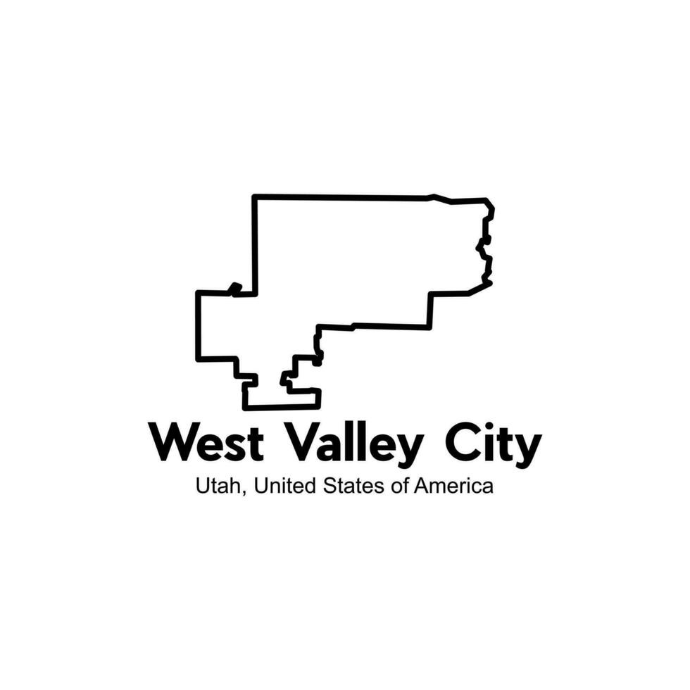 Karta av väst dal utah stad modern enkel logotyp vektor