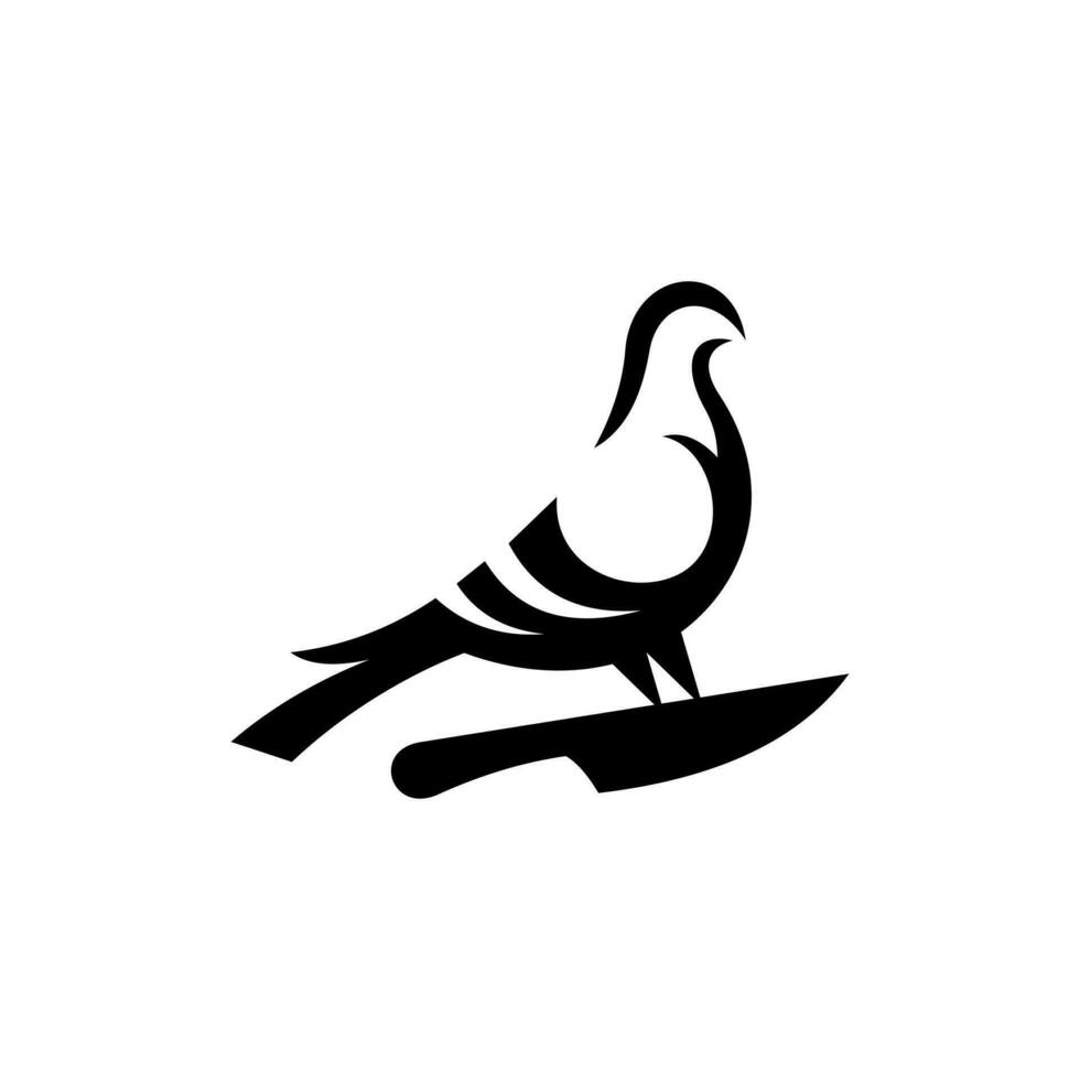Tier Taube Vogel mit Messer kreativ Logo Design vektor