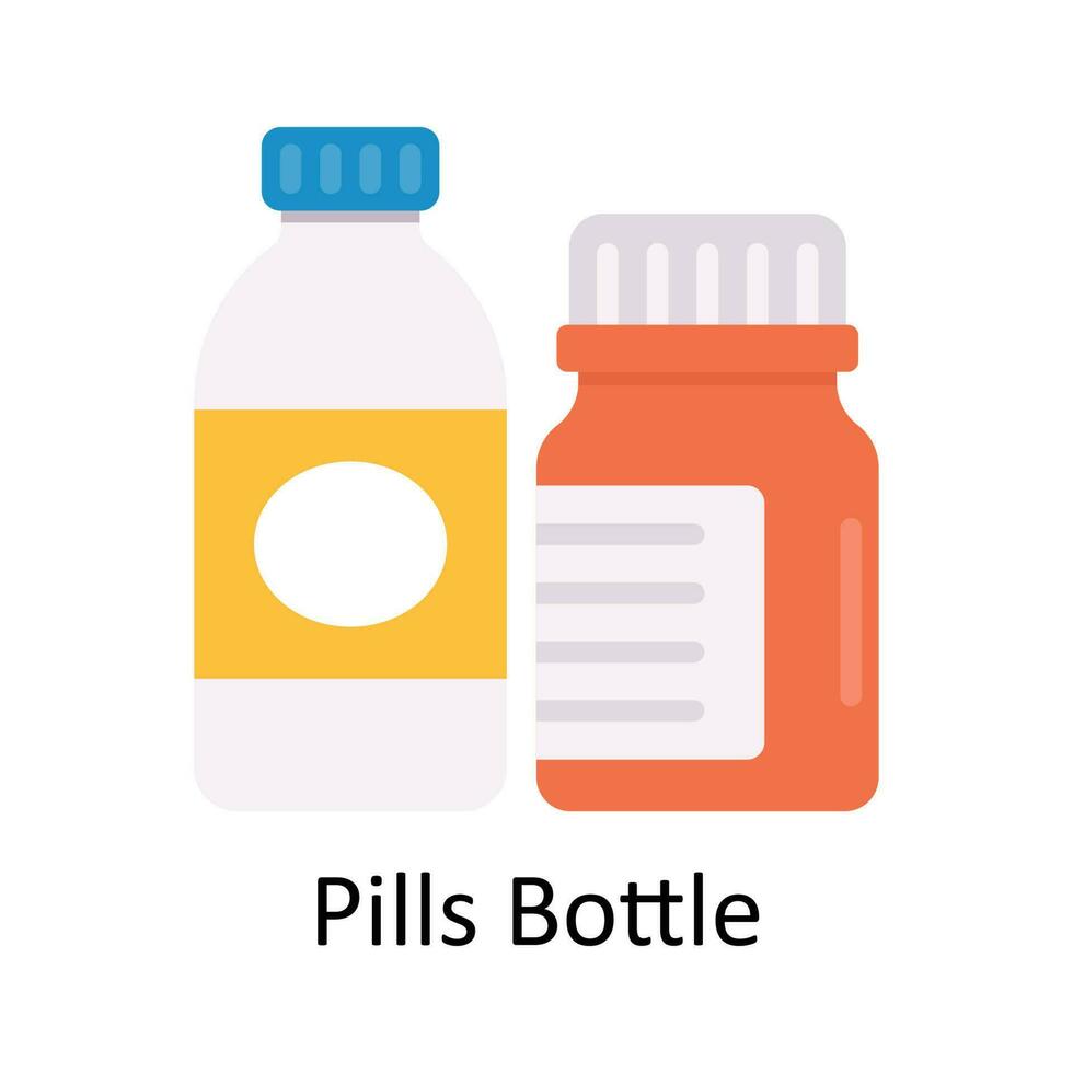 piller flaska vektor platt ikon design illustration. medicinsk och sjukvård symbol på vit bakgrund eps 10 fil