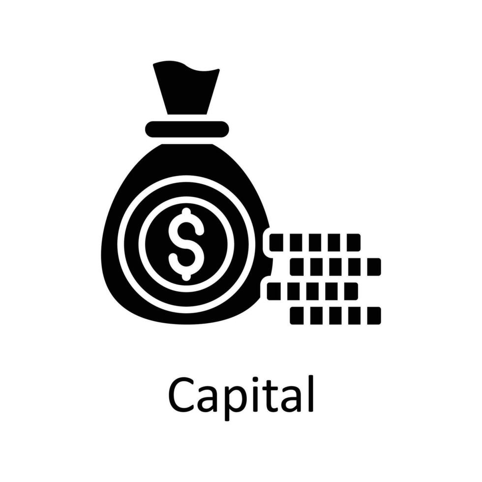 huvudstad vektor fast ikon design illustration. skatter symbol på vit bakgrund eps 10 fil
