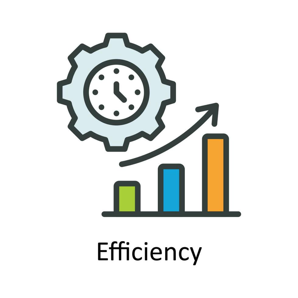 effektivitet vektor fylla översikt ikon design illustration. arbete i framsteg symbol på vit bakgrund eps 10 fil