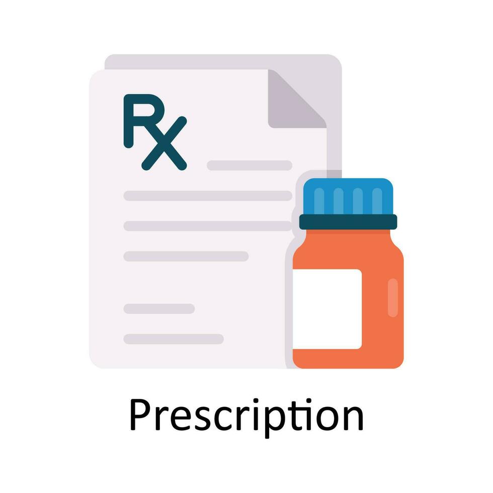 recept vektor platt ikon design illustration. medicinsk och sjukvård symbol på vit bakgrund eps 10 fil