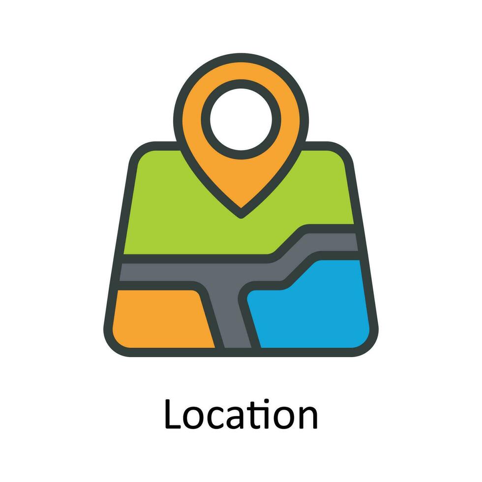 Ort Vektor füllen Gliederung Symbol Design Illustration. Ort und Karte Symbol auf Weiß Hintergrund eps 10 Datei