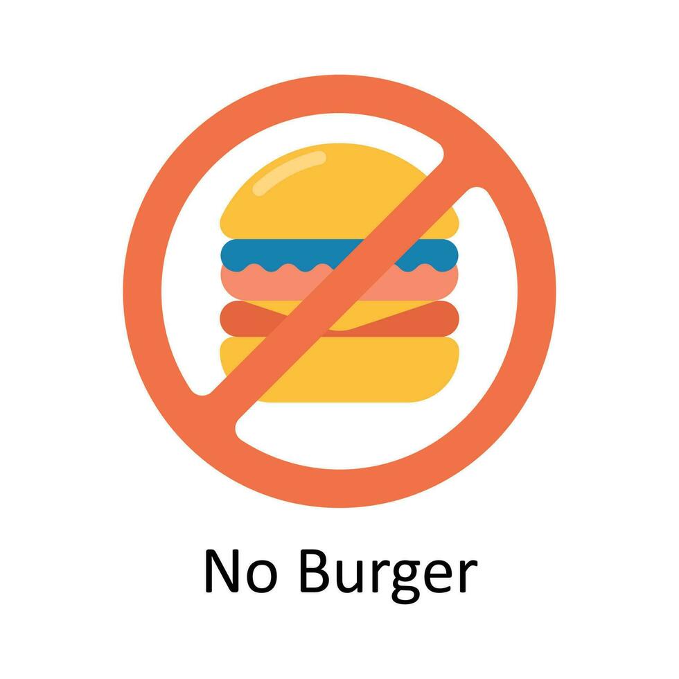Nej burger vektor platt ikon design illustration. medicinsk och sjukvård symbol på vit bakgrund eps 10 fil