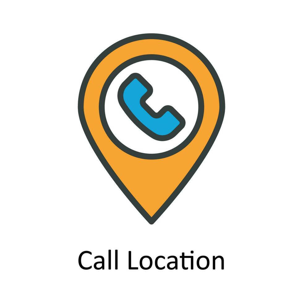 Anruf Ort Vektor füllen Gliederung Symbol Design Illustration. Ort und Karte Symbol auf Weiß Hintergrund eps 10 Datei