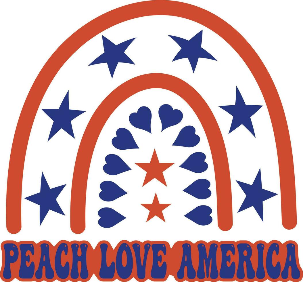 Pfirsich Liebe Amerika 4 .. von Juli Vektor T-Shirt Design