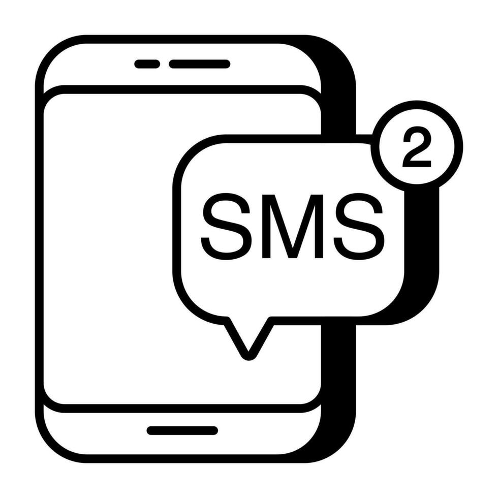 ett ikon design av mobil SMS vektor