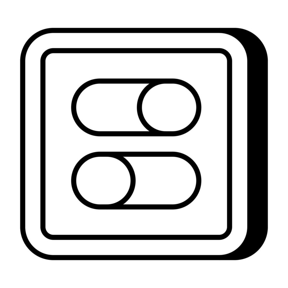 en unik design ikon av toggle knappar vektor