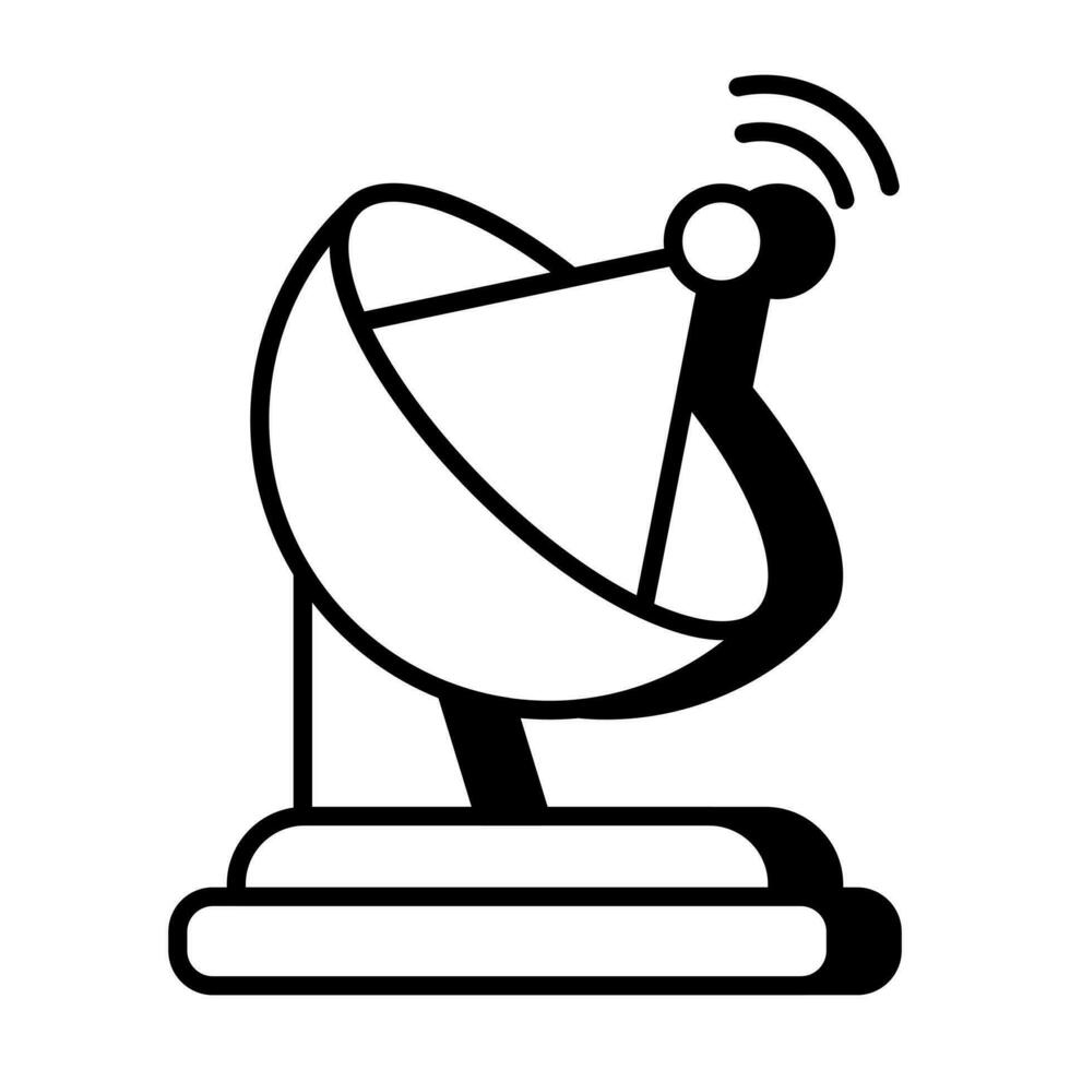 en linjär design ikon av parabolisk antenn vektor