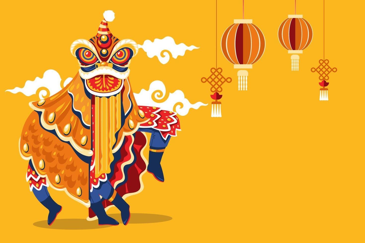 kinesiskt nyår lejon dans vektor