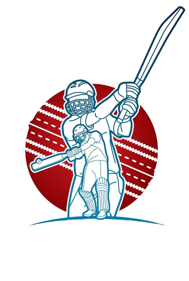 Silhouette Cricket-Spieler Sport Aktion vektor