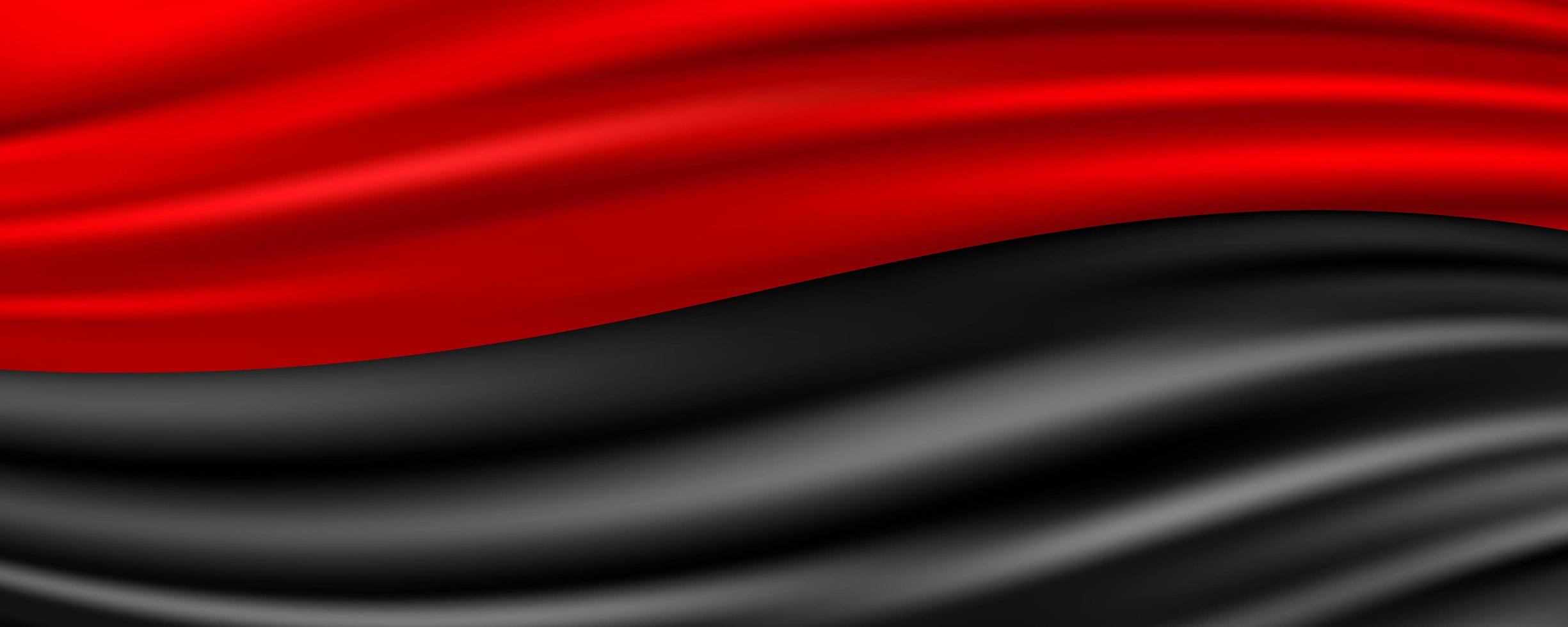 abstrakter Hintergrund des roten und schwarzen Seidengewebes vektor