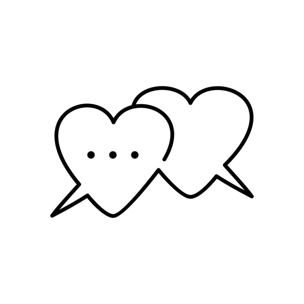 Liebe sich unterhalten Symbol Design. romantisch Konversation Zeichen und Symbol. vektor
