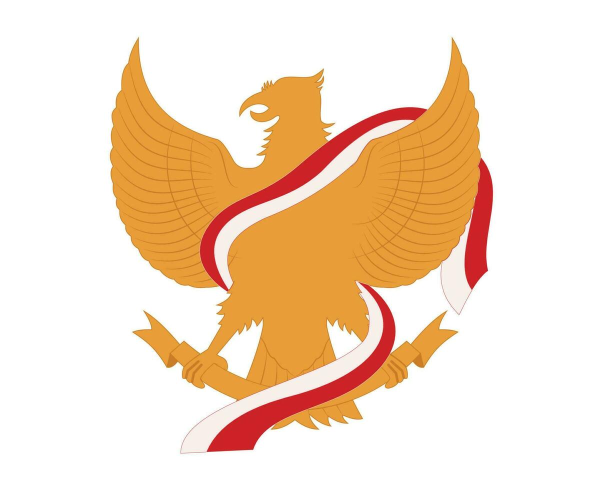 garuda fågel symbol. garuda fågel och indonesiska flagga. indonesiska oberoende dag bakgrund vektor