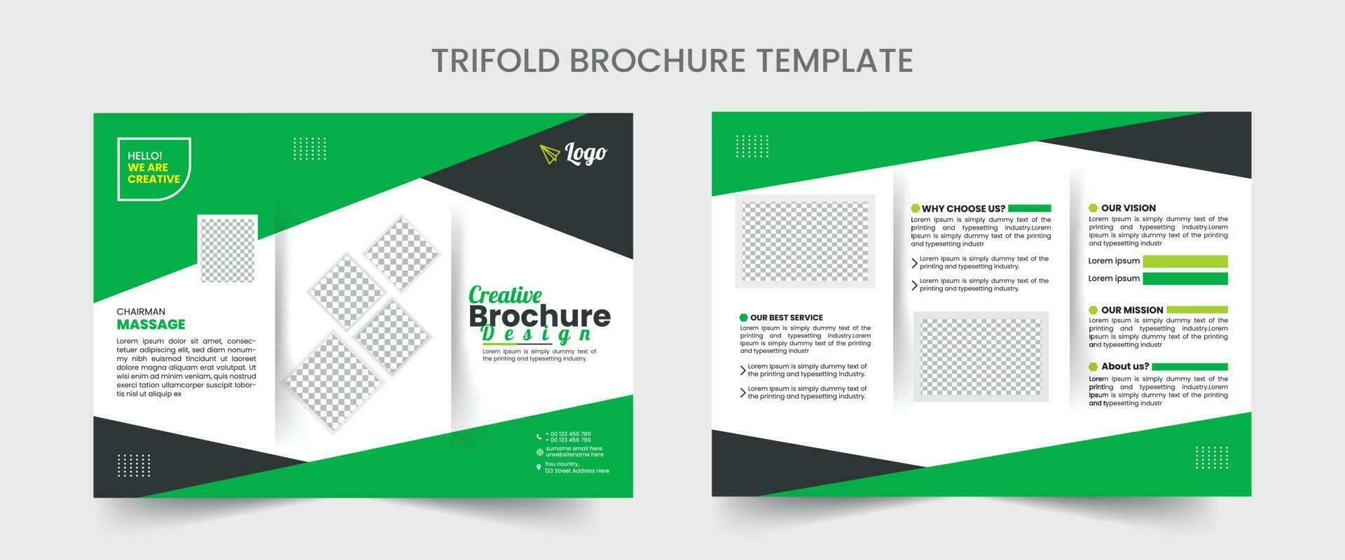 företag broschyr mall i tri vika ihop layout. företags- design folder med minimal design mall i a4. vektor