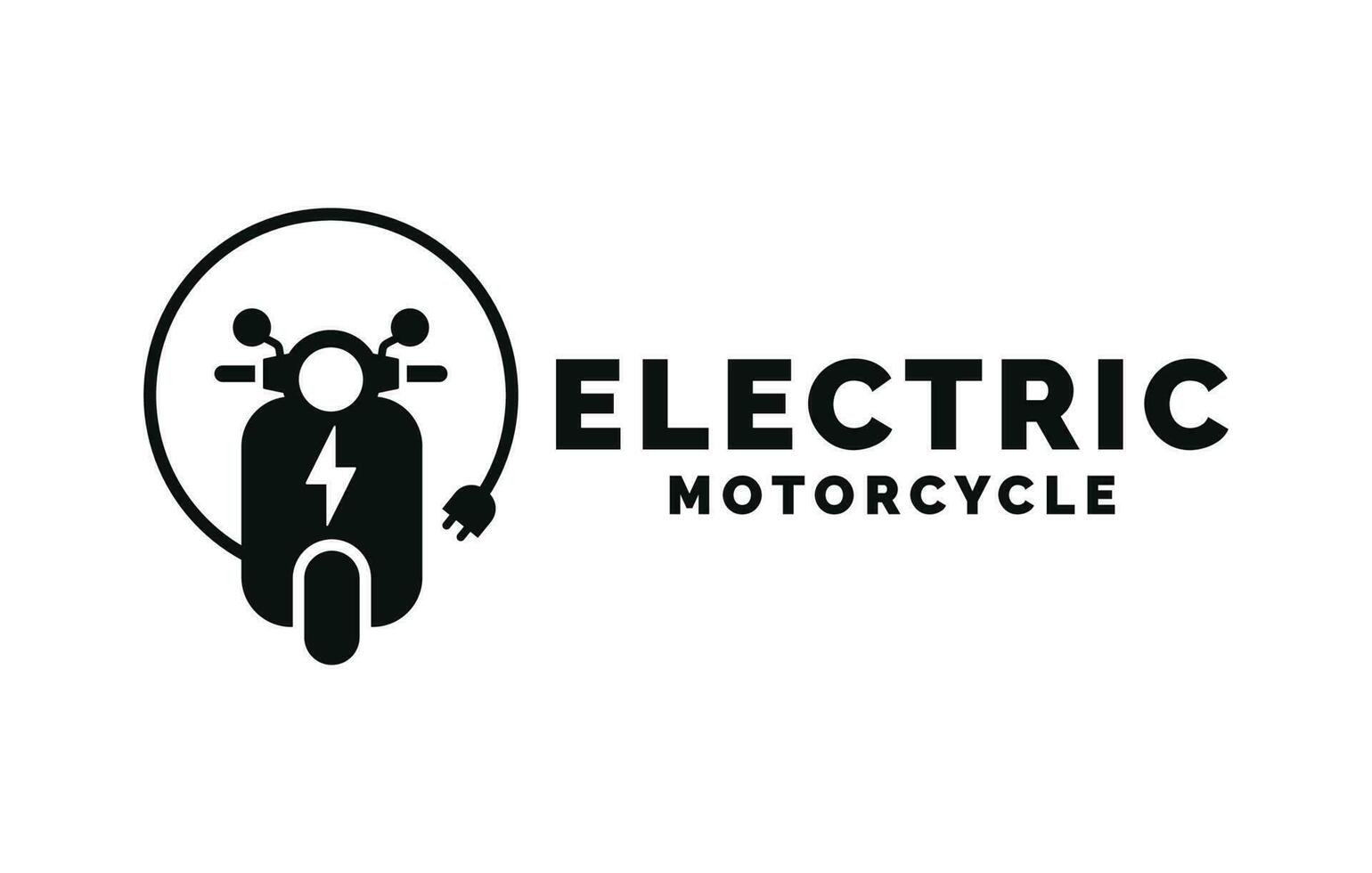 elektrisk motorcykel logotyp design vektor