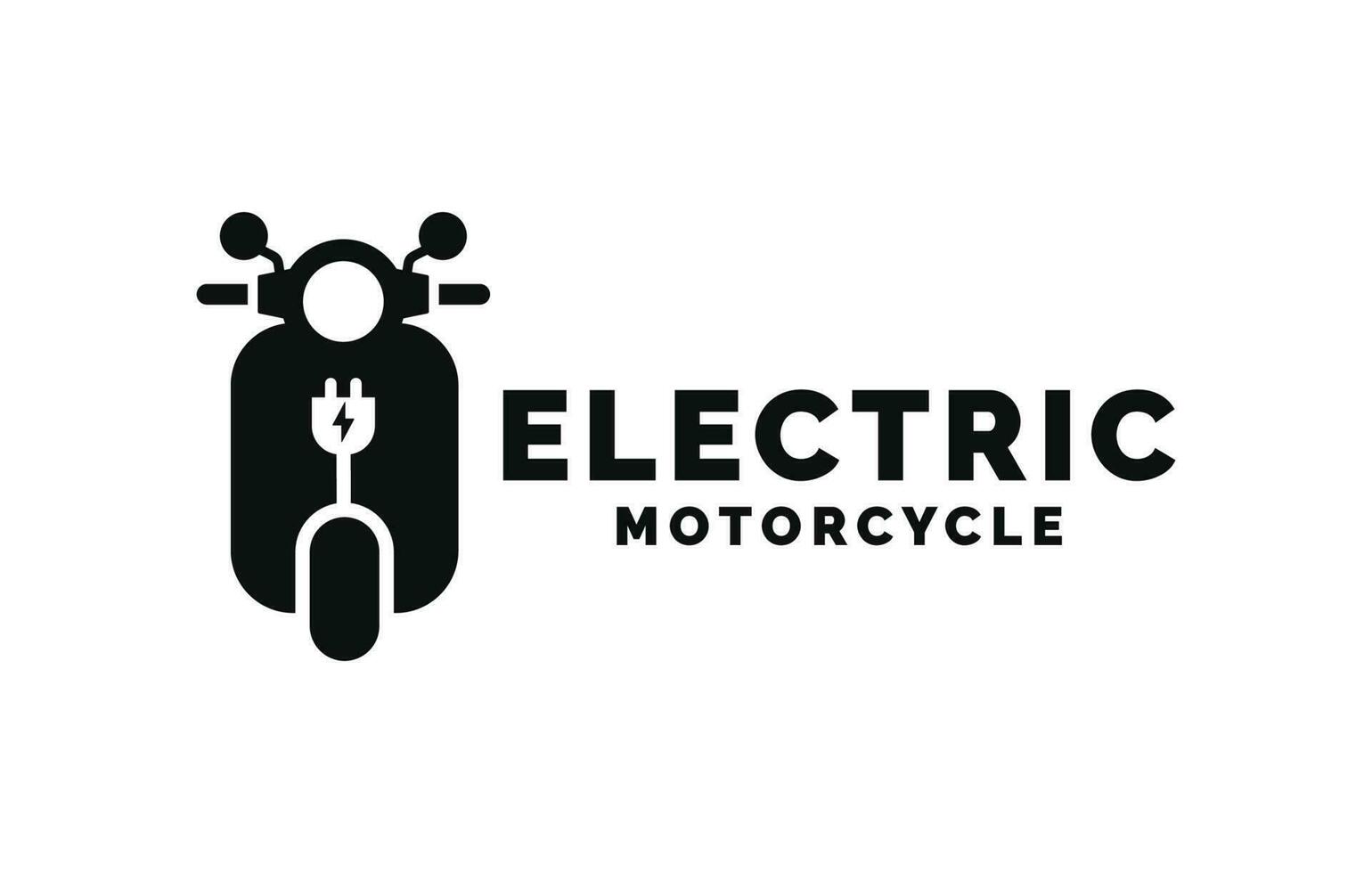 elektrisk motorcykel logotyp design vektor