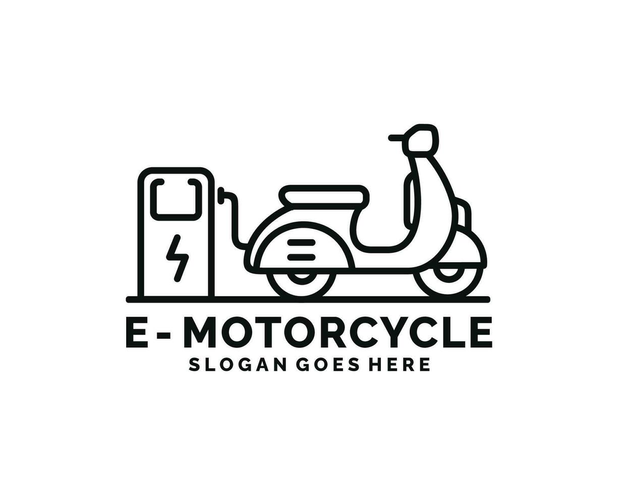 elektrisch Motorrad Logo Design Vektor