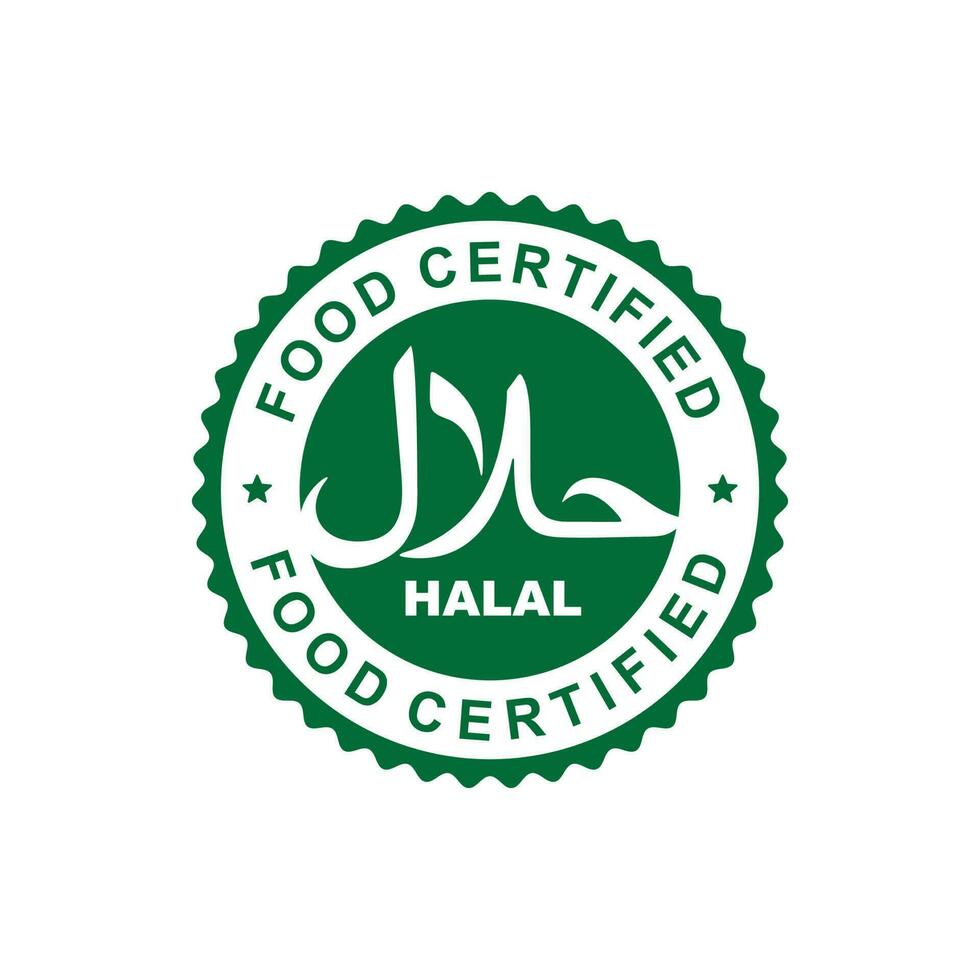 halal mark ikon isolerat på vit bakgrund vektor