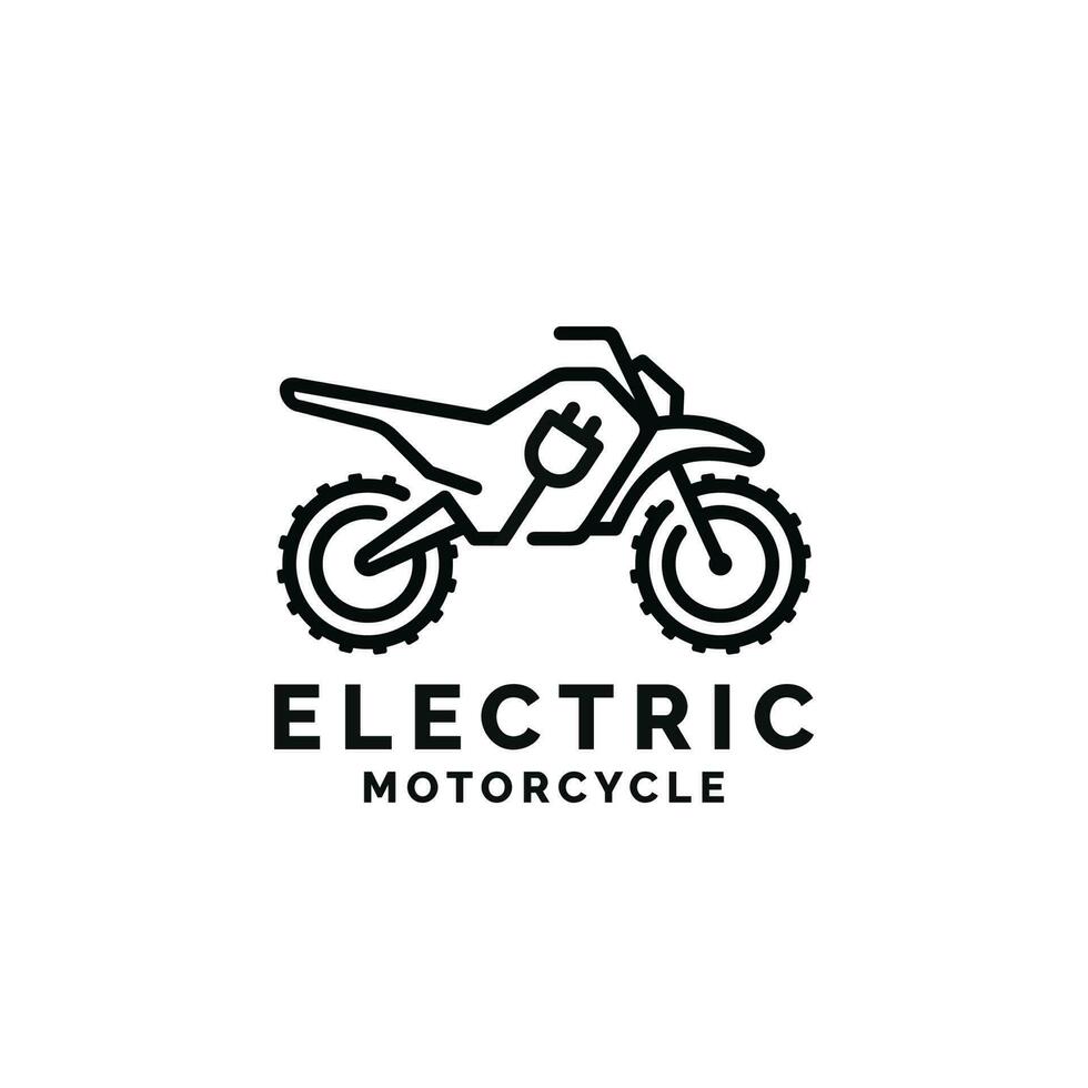 elektrisk motorcykel logotyp design vektor