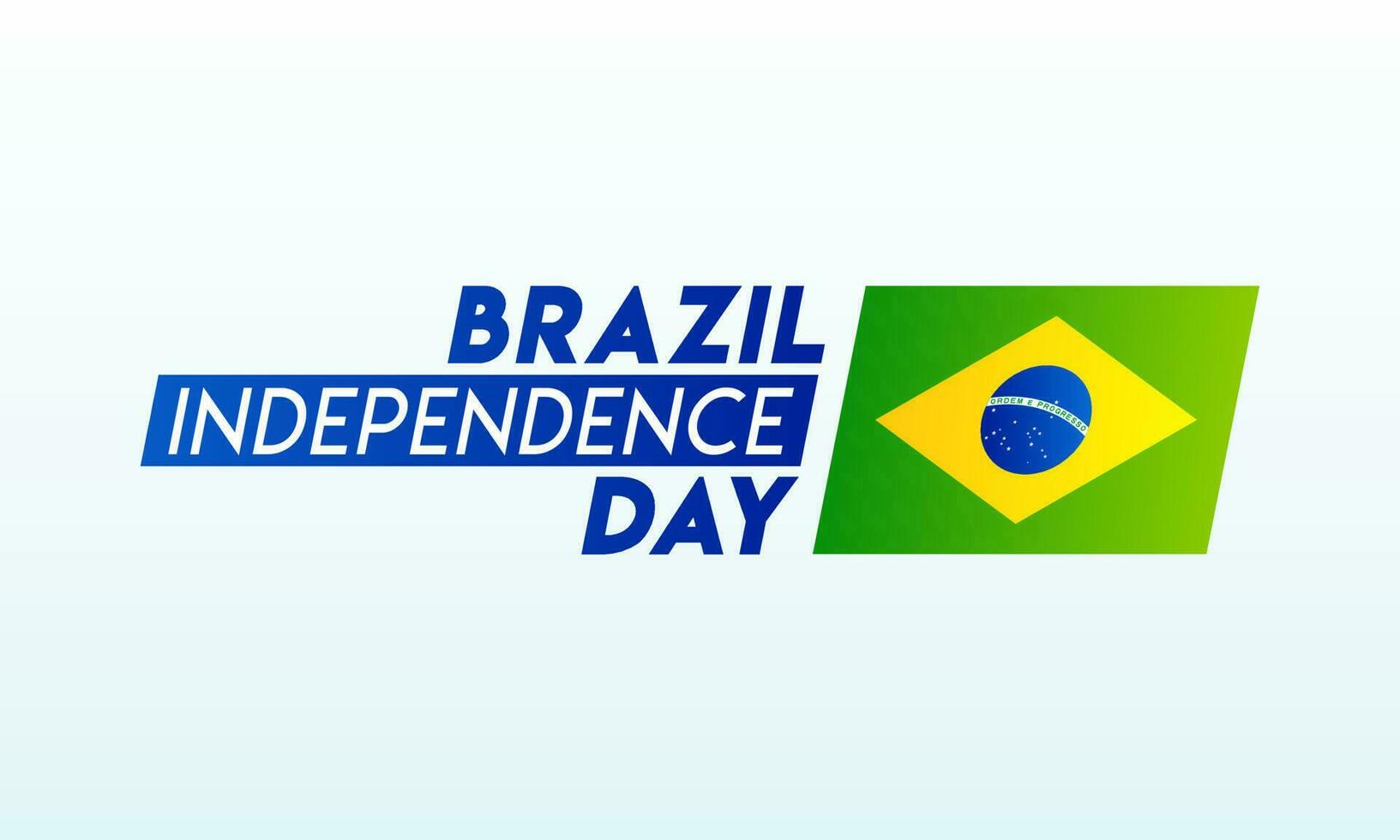 Typografie von Brasilien Unabhängigkeit Tag mit Brasilien Flagge Aufkleber auf Weiß Hintergrund. können Sein benutzt wie Banner oder Poster Design. vektor