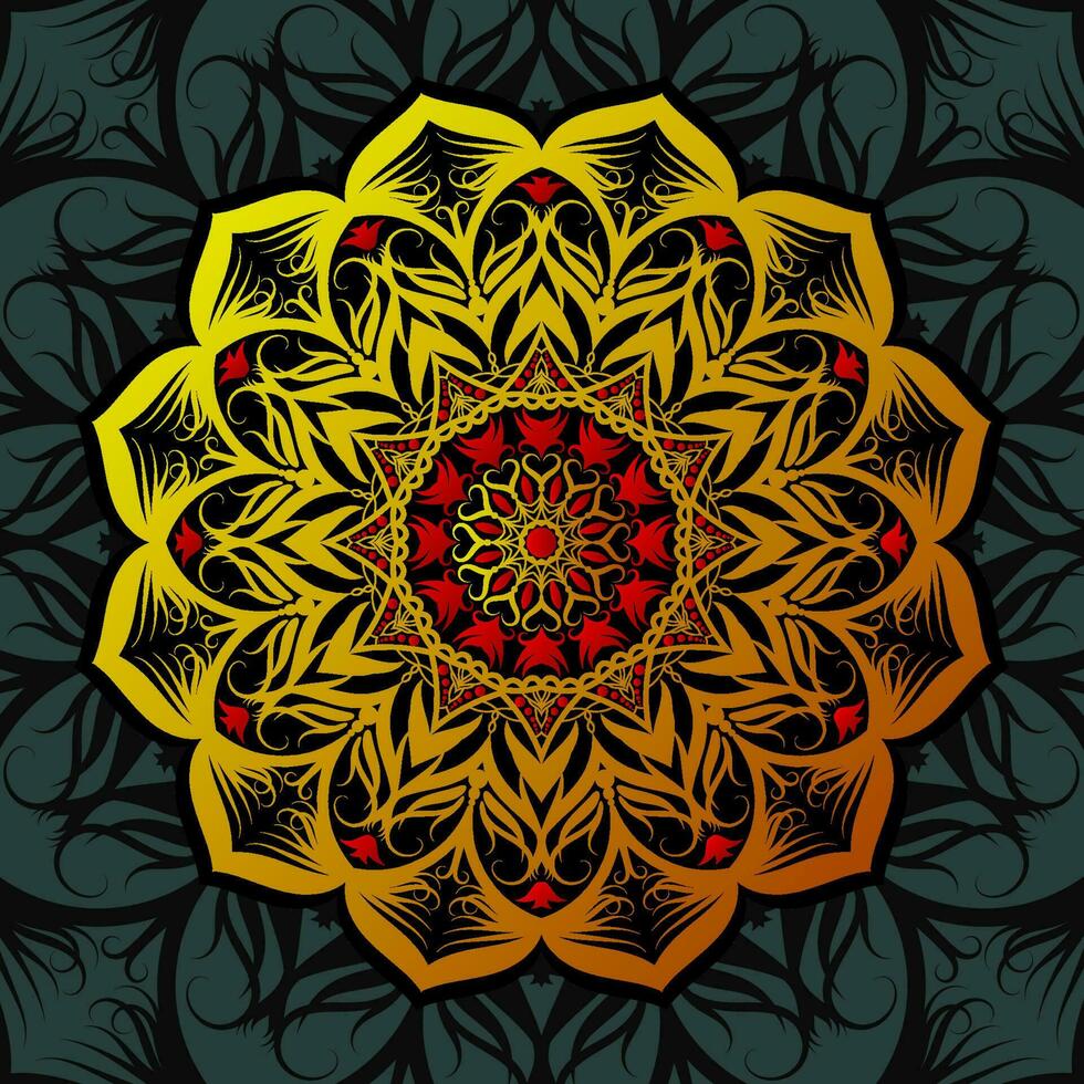 mandala vektor illustration element. blommig prydnad bakgrund.