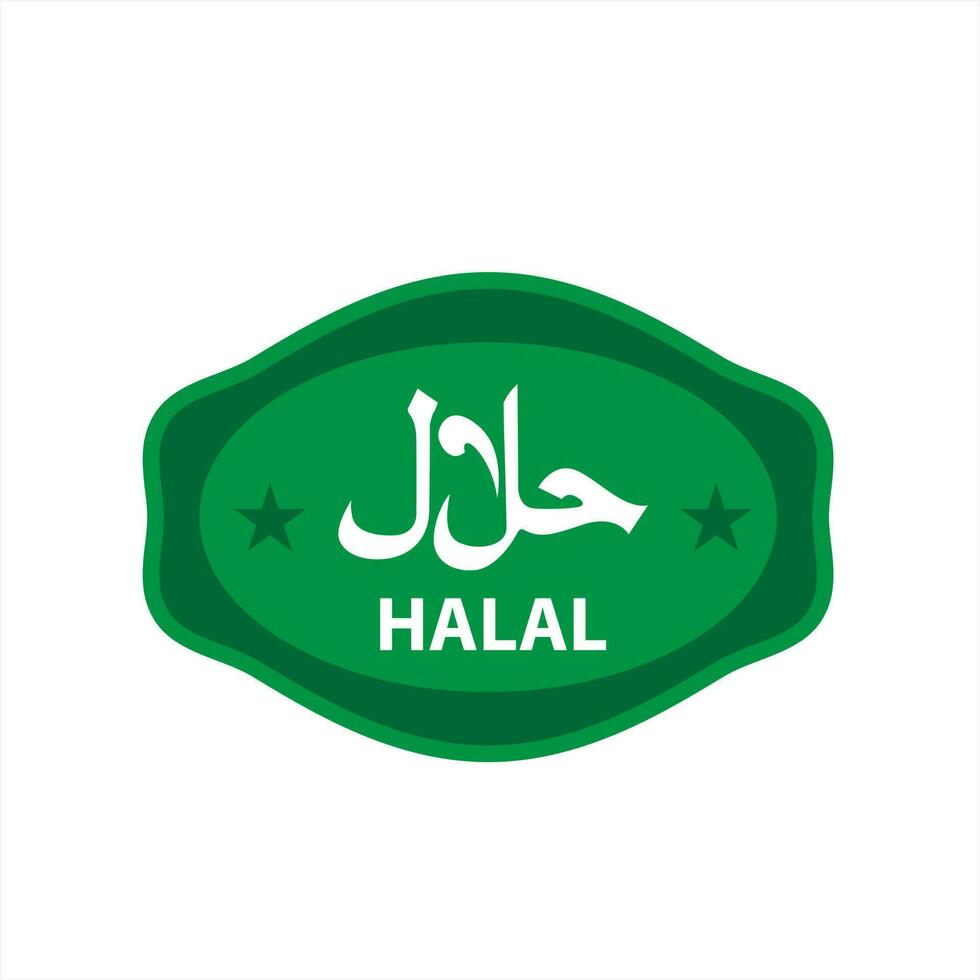 vektor halal logotyp. halal bricka, runda stämpel och vektor logotyp. halal tecken design fri