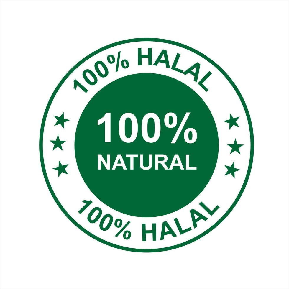 Vektor halal Logo. halal Abzeichen, runden Briefmarke und Vektor Logo. halal Zeichen Design