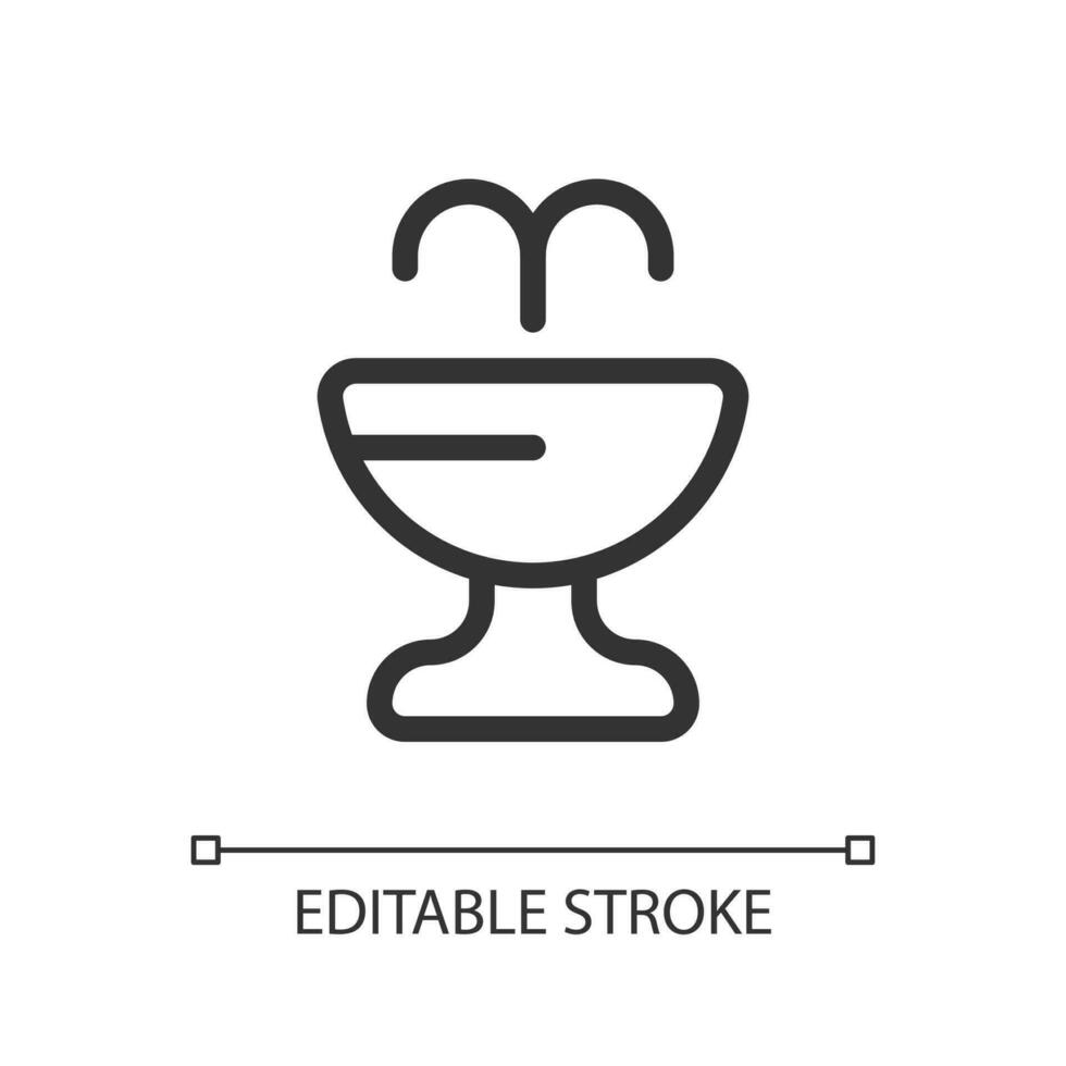 offentlig vatten fontän pixel perfekt linjär ui ikon. dricka källa. gps navigering. gui, ux design. översikt isolerat användare gränssnitt element för app och webb. redigerbar stroke vektor