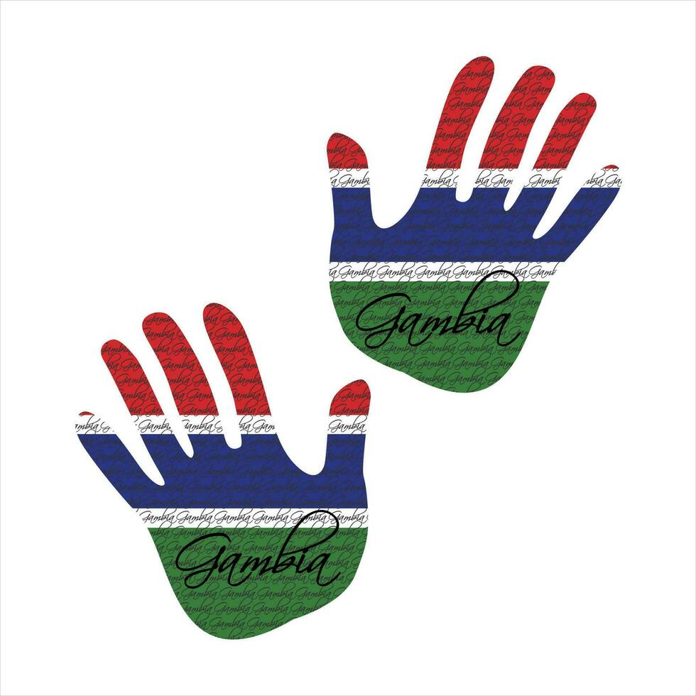 Gambia Flagge Hand Vektor
