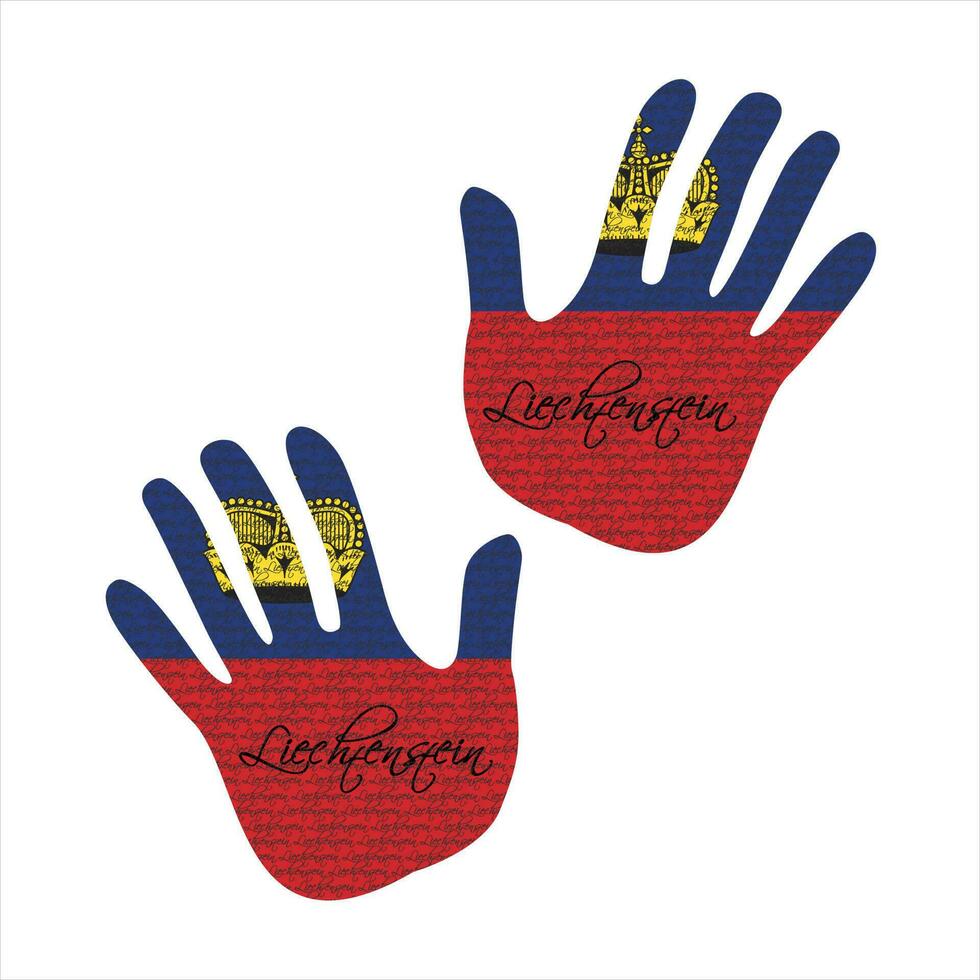 liechtenstein flagga hand vektor