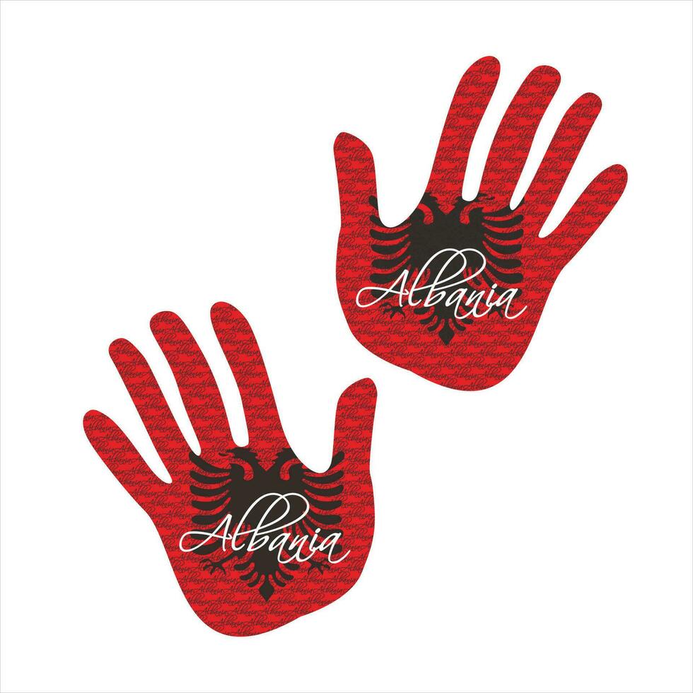 albania flagga hand vektor