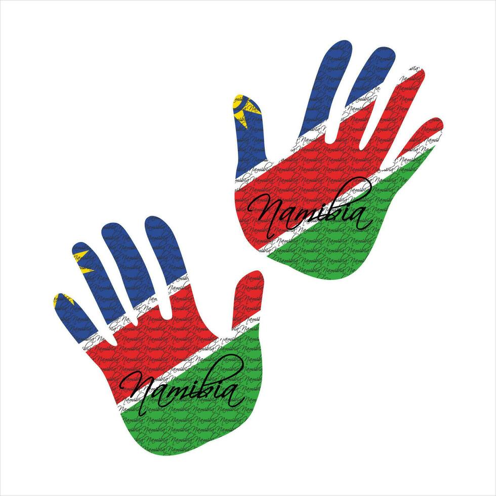 Namibia Flagge Hand Vektor