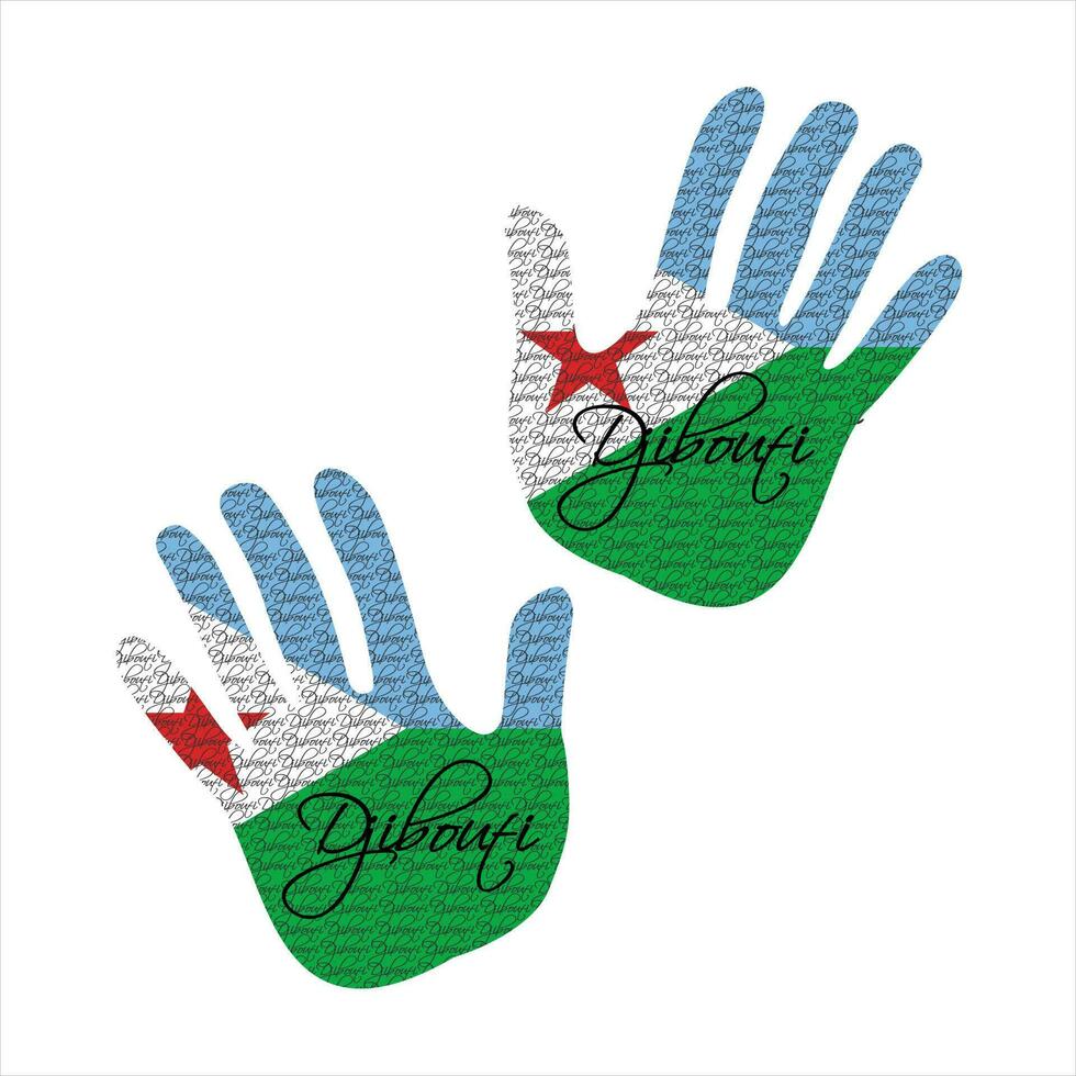 Dschibuti Flagge Hand Vektor