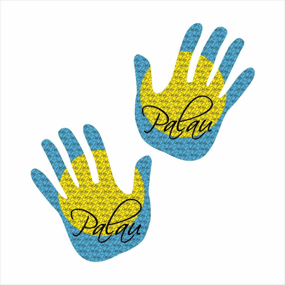 palau flagga hand vektor