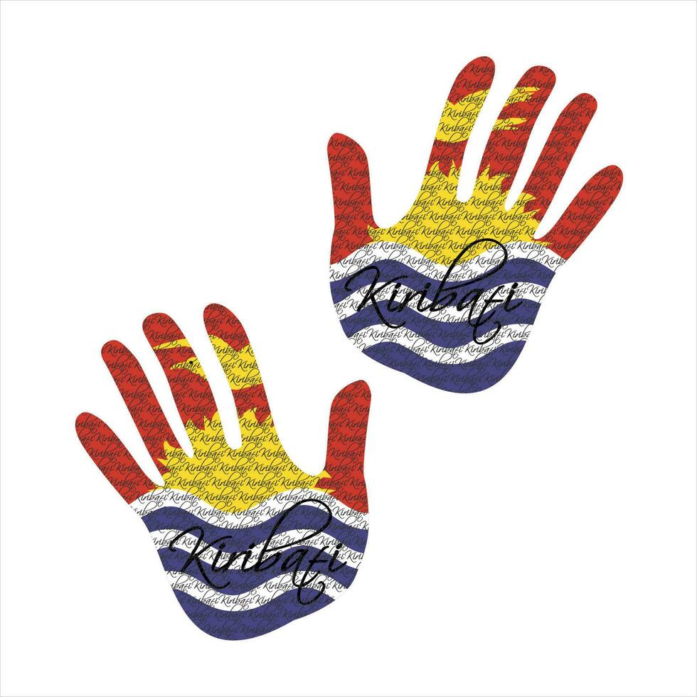 kiribati flagga hand vektor