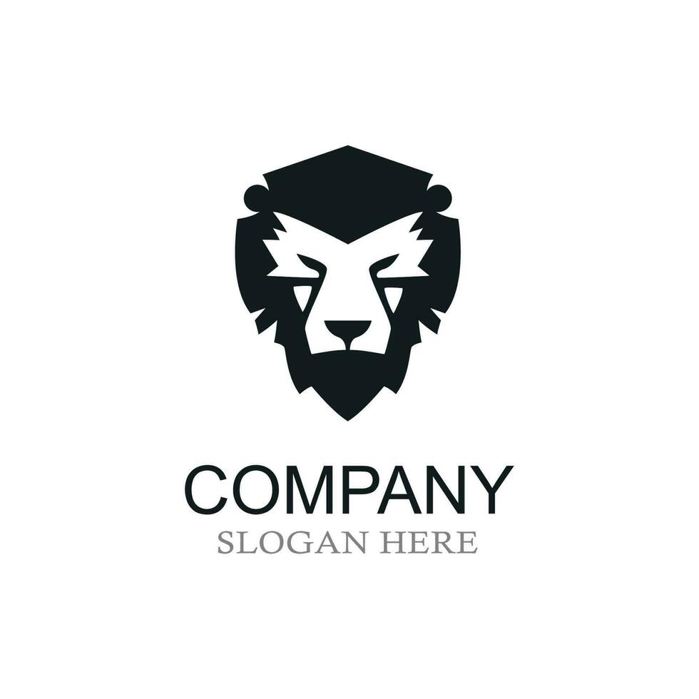 Löwe Kopf Logo Design. Tier Vektor Symbol Illustration, isoliert auf Weiß Hintergrund