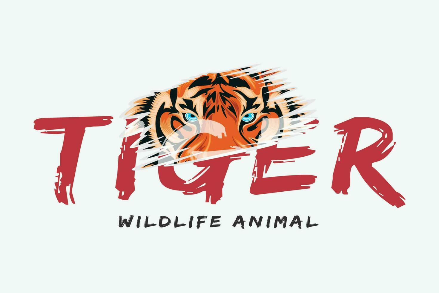 illustration av tiger huvud med vilda djur och växter djur- slogan vektor