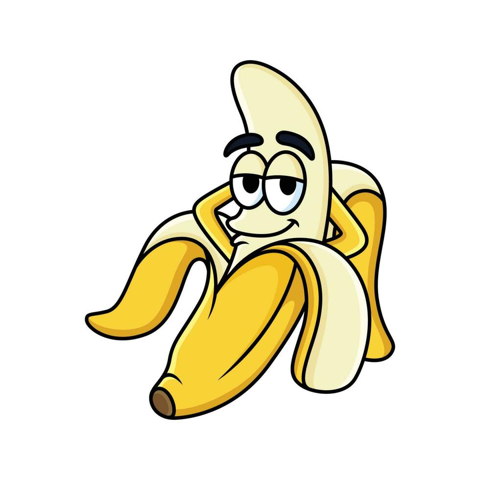 Banane Karikatur ist entspannend mit ein cool Ausdruck vektor