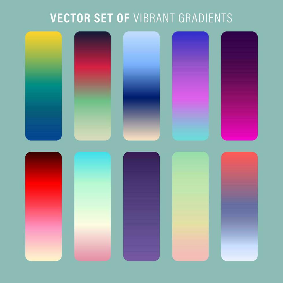 vibrerande färgrik gradienter pall. ett exempel av en ljus Färg swatches. vektor